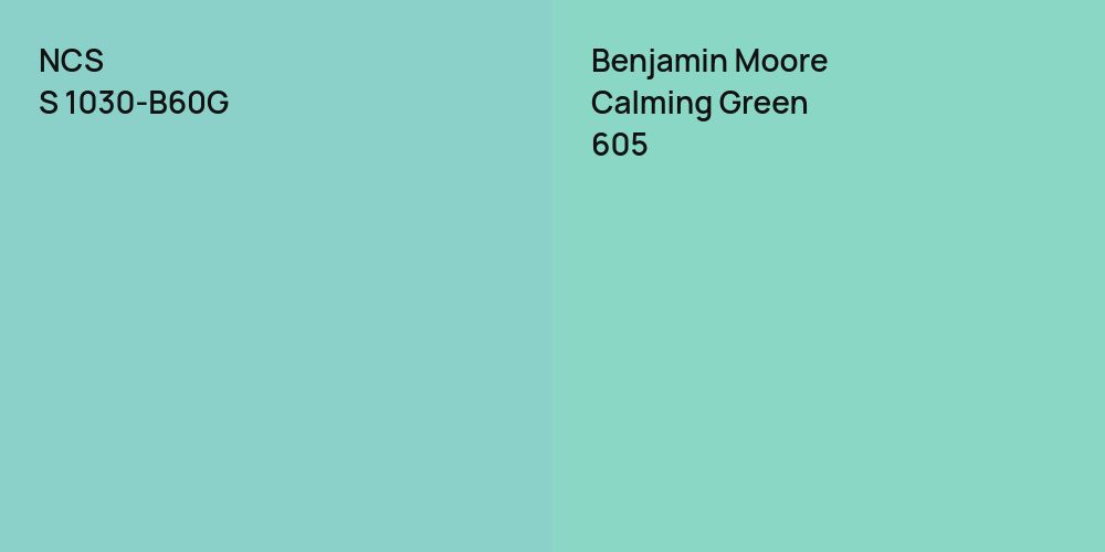 NCS S 1030-B60G vs. Benjamin Moore Calming Green