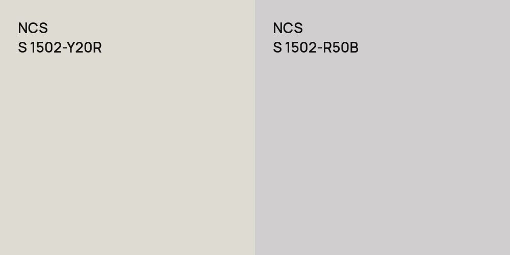 NCS S 1502-Y20R vs. NCS S 1502-R50B