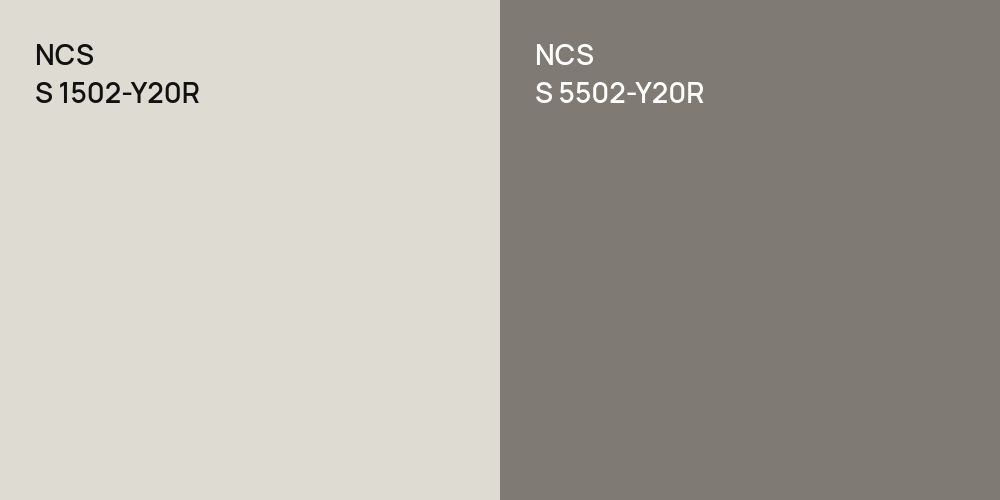 NCS S 1502-Y20R vs. NCS S 5502-Y20R