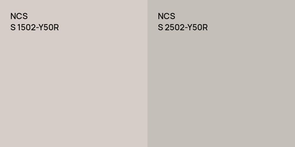 NCS S 1502-Y50R vs. NCS S 2502-Y50R