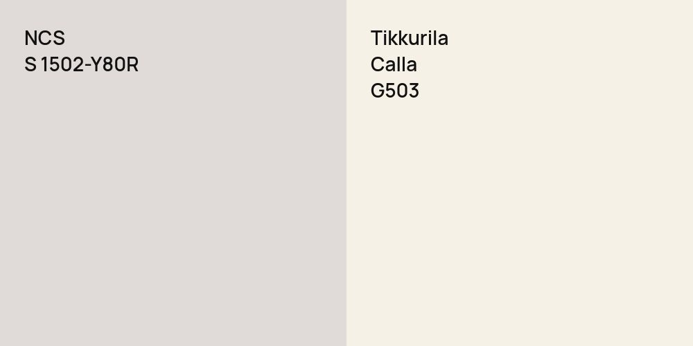 NCS S 1502-Y80R vs. Tikkurila Calla