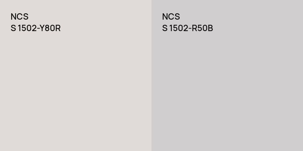 NCS S 1502-Y80R vs. NCS S 1502-R50B