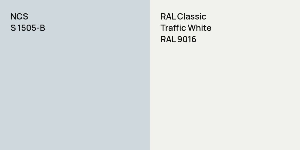 NCS S 1505-B vs. RAL Classic Traffic White