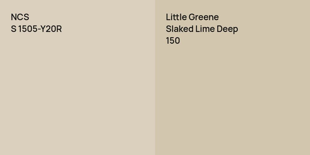 NCS S 1505-Y20R vs. Little Greene Slaked Lime Deep