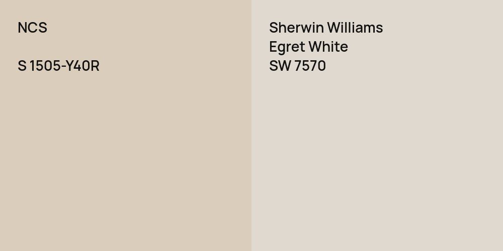 NCS S 1505-Y40R vs. Sherwin Williams Egret White