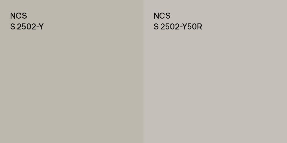 NCS S 2502-Y vs. NCS S 2502-Y50R