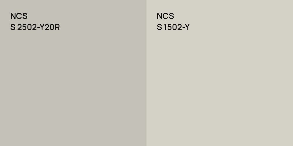 NCS S 2502-Y20R vs. NCS S 1502-Y