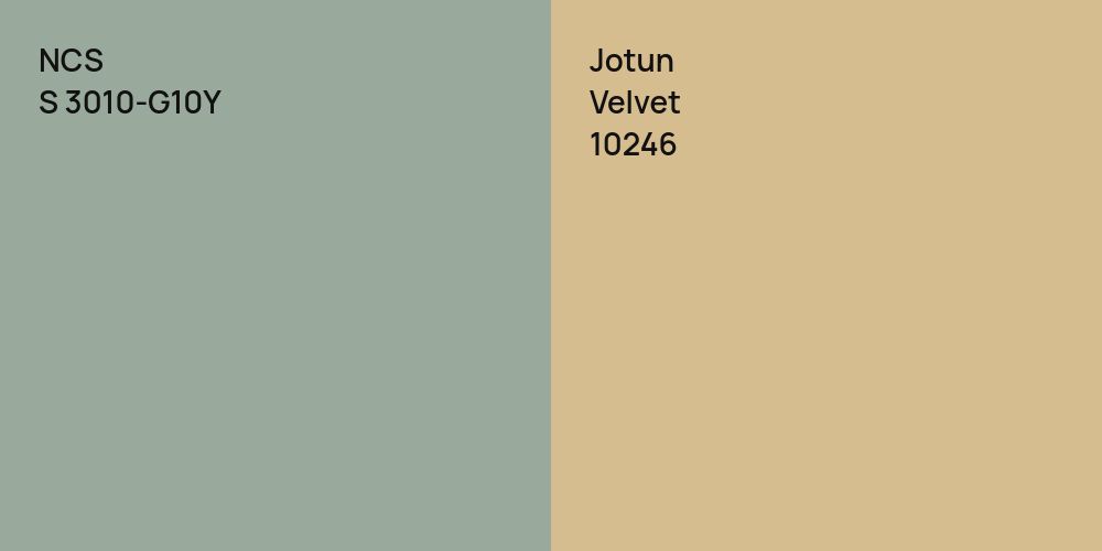 NCS S 3010-G10Y vs. Jotun Velvet