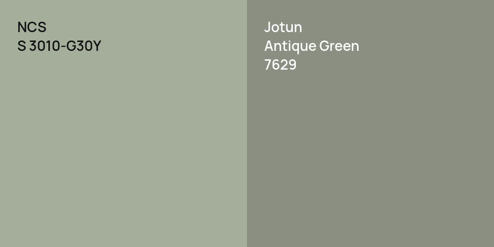 NCS S 3010-G30Y vs. Jotun Antique Green