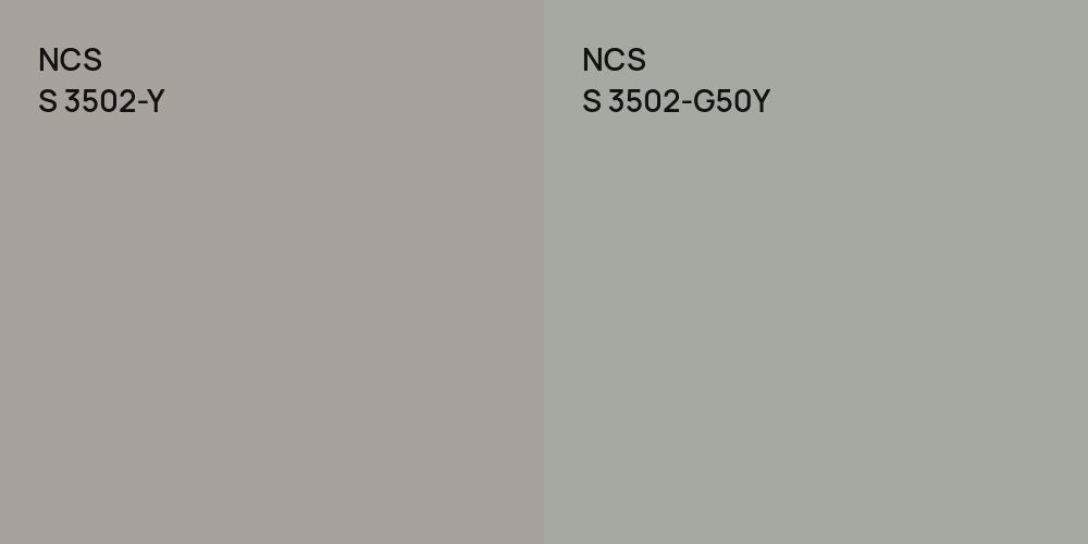 NCS S 3502-Y vs. NCS S 3502-G50Y