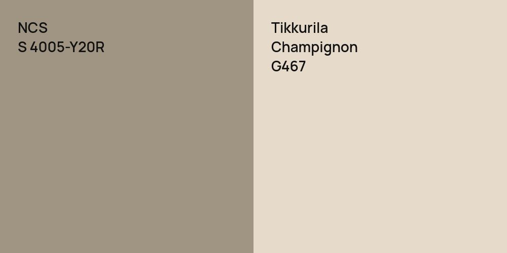 NCS S 4005-Y20R vs. Tikkurila Champignon