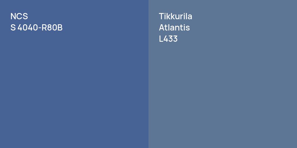 NCS S 4040-R80B vs. Tikkurila Atlantis