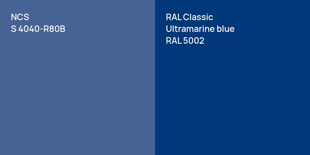 NCS S 4040-R80B vs. RAL Classic  Ultramarine blue