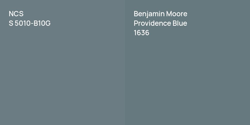 NCS S 5010-B10G vs. Benjamin Moore Providence Blue