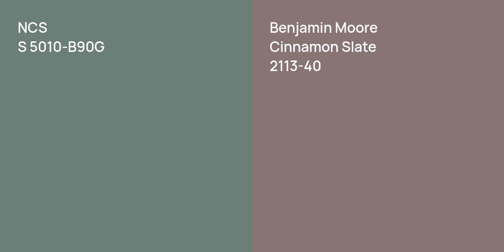 NCS S 5010-B90G vs. Benjamin Moore Cinnamon Slate