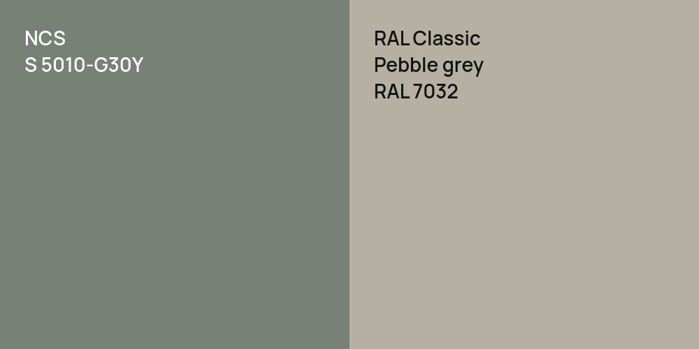 NCS S 5010-G30Y vs. RAL Classic  Pebble grey