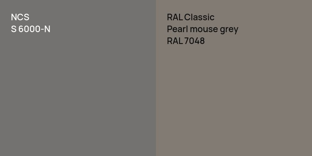 NCS S 6000-N vs. RAL Classic  Pearl mouse grey