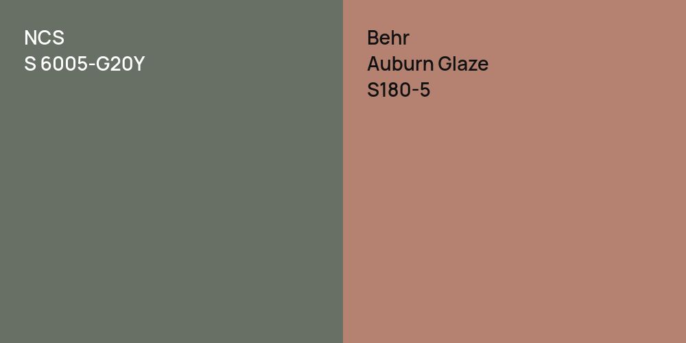 NCS S 6005-G20Y vs. Behr Auburn Glaze