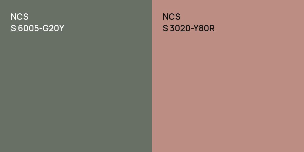 NCS S 6005-G20Y vs. NCS S 3020-Y80R