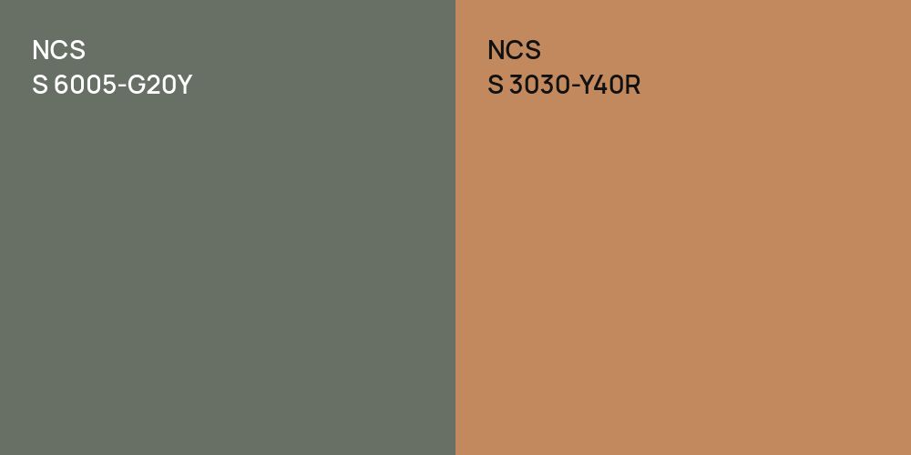 NCS S 6005-G20Y vs. NCS S 3030-Y40R