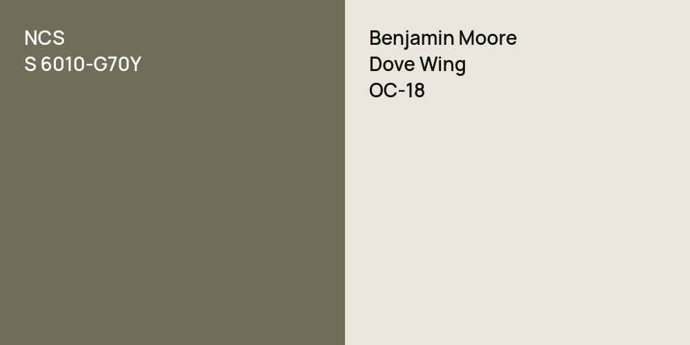 NCS S 6010-G70Y vs. Benjamin Moore Dove Wing