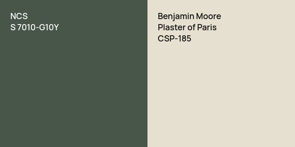 NCS S 7010-G10Y vs. Benjamin Moore Plaster of Paris