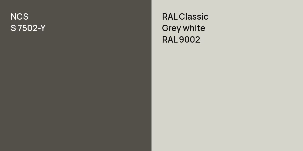 NCS S 7502-Y vs. RAL Classic  Grey white