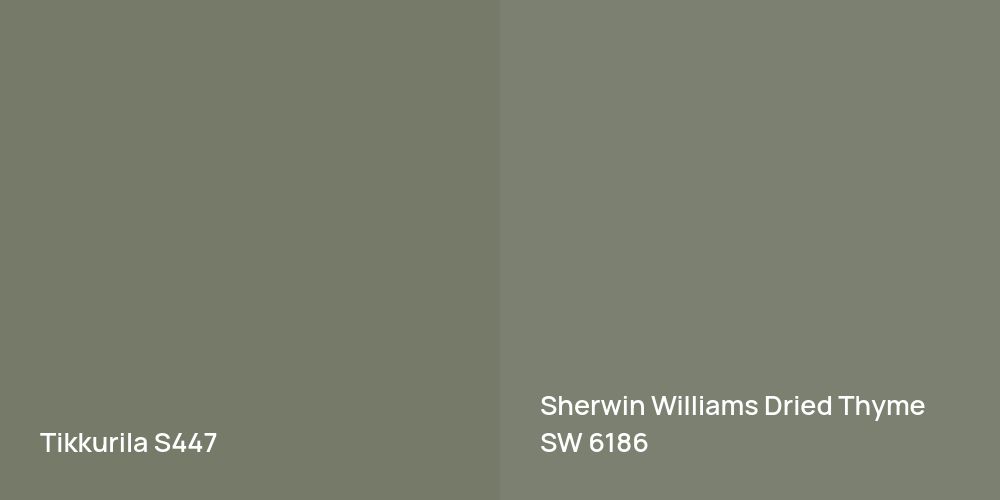 Tikkurila S447 vs. Sherwin Williams Dried Thyme