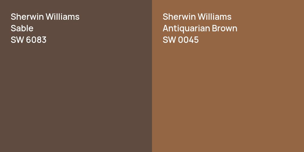 Sherwin Williams Sable vs. Sherwin Williams Antiquarian Brown