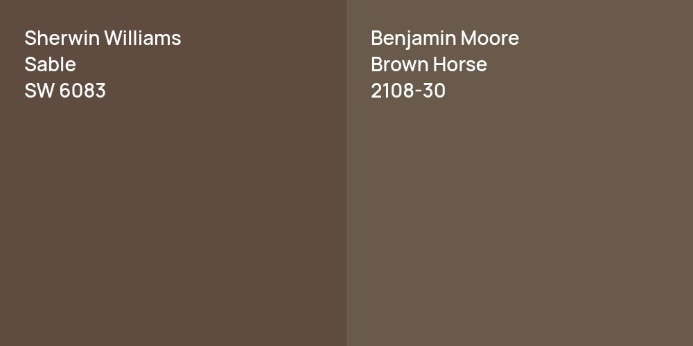 Sherwin Williams Sable vs. Benjamin Moore Brown Horse