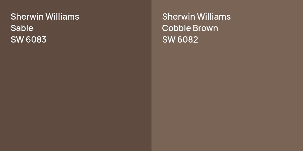 Sherwin Williams Sable vs. Sherwin Williams Cobble Brown