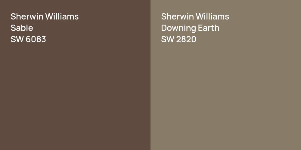 Sherwin Williams Sable vs. Sherwin Williams Downing Earth