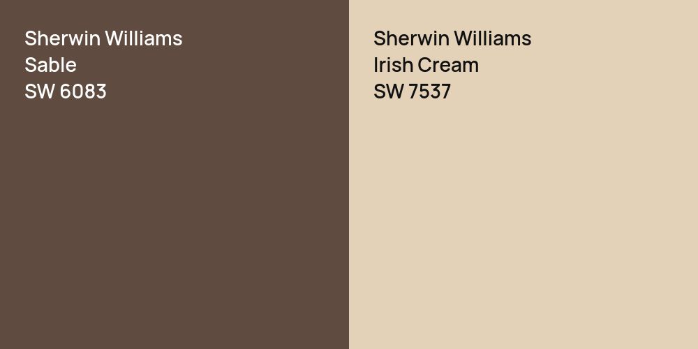 Sherwin Williams Sable vs. Sherwin Williams Irish Cream