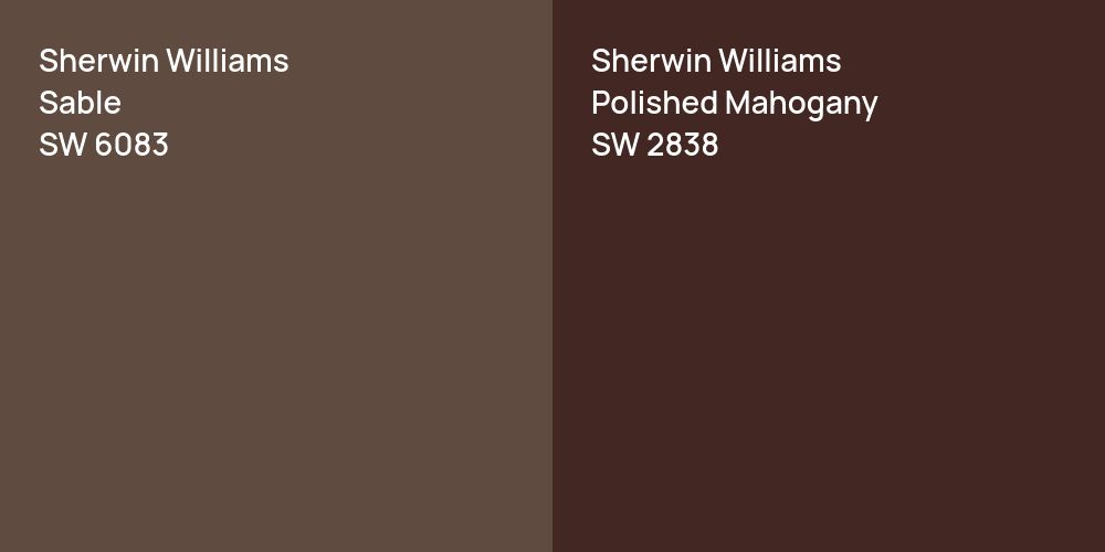 Sherwin Williams Sable vs. Sherwin Williams Polished Mahogany