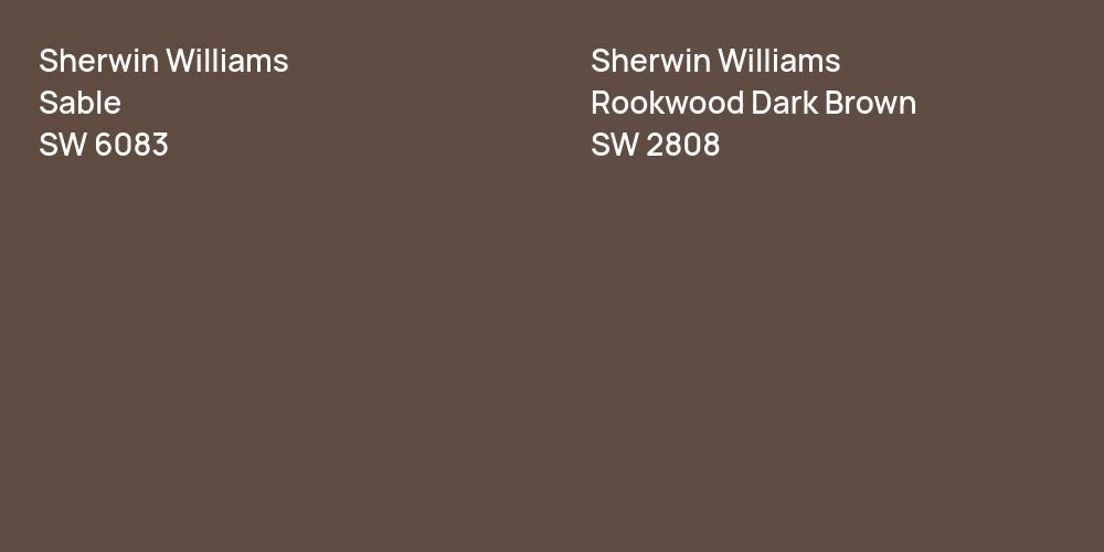 Sherwin Williams Sable vs. Sherwin Williams Rookwood Dark Brown