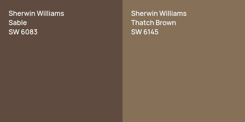 Sherwin Williams Sable vs. Sherwin Williams Thatch Brown