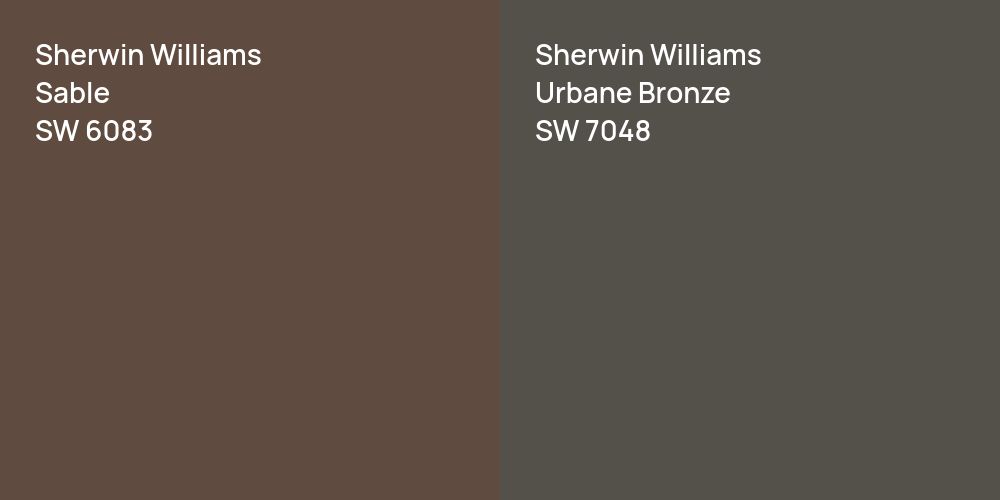 Sherwin Williams Sable vs. Sherwin Williams Urbane Bronze