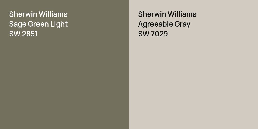 Sherwin Williams Sage Green Light vs. Sherwin Williams Agreeable Gray