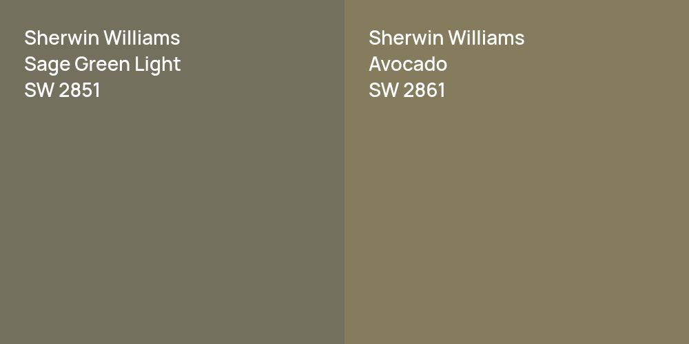 Sherwin Williams Sage Green Light vs. Sherwin Williams Avocado