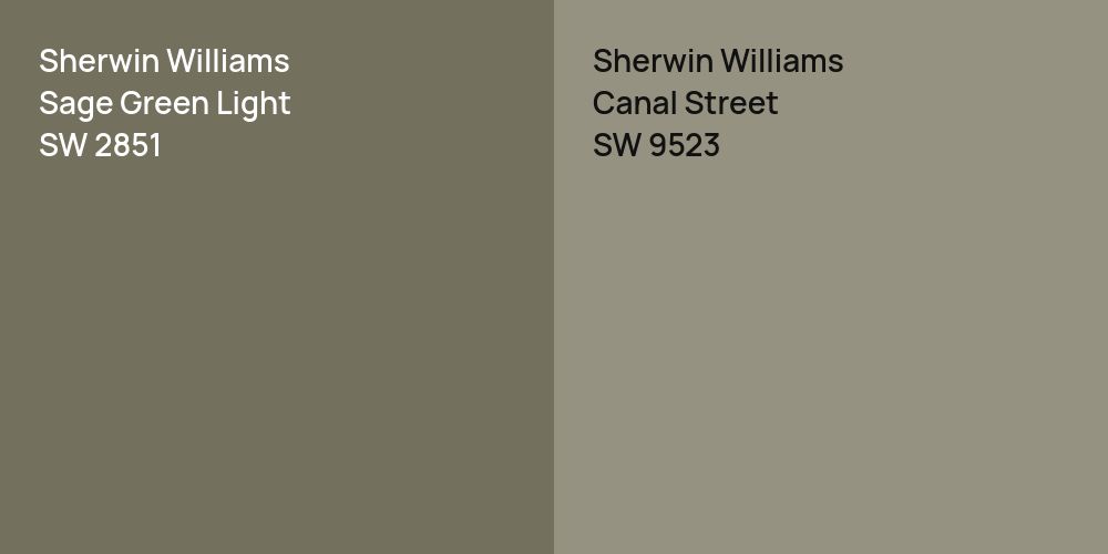 Sherwin Williams Sage Green Light vs. Sherwin Williams Canal Street