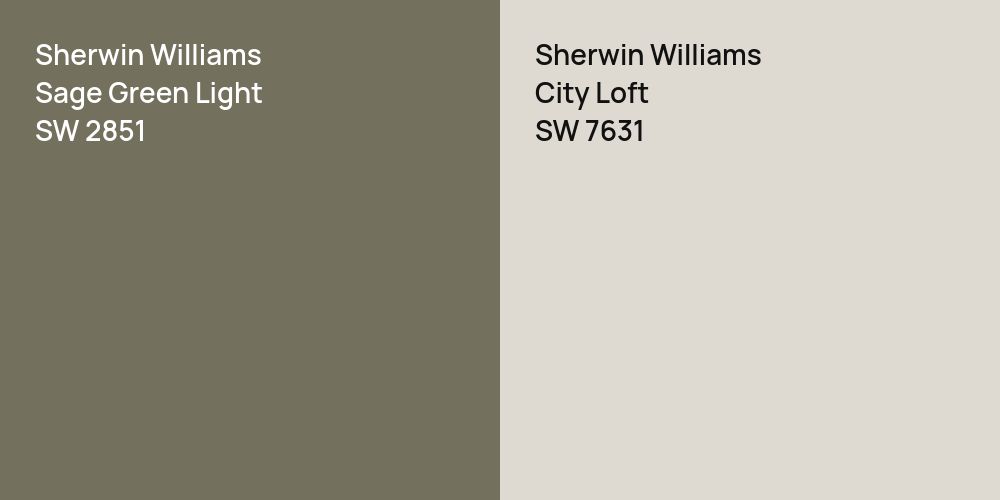 Sherwin Williams Sage Green Light vs. Sherwin Williams City Loft