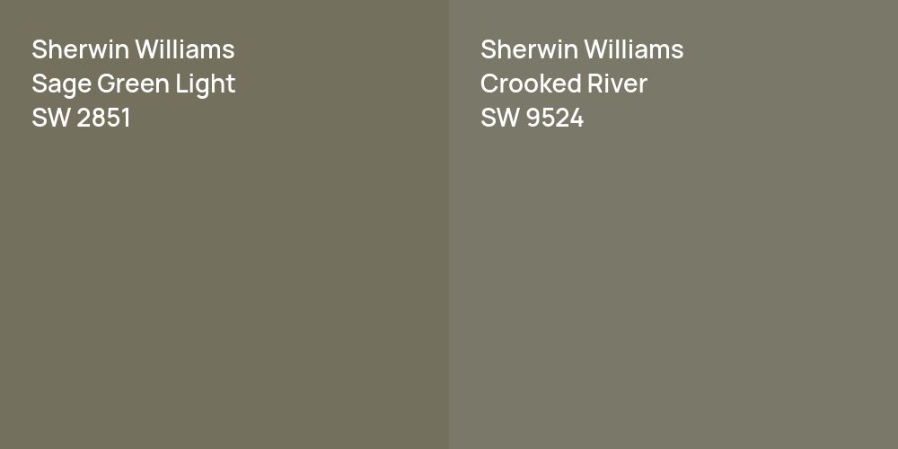 Sherwin Williams Sage Green Light vs. Sherwin Williams Crooked River