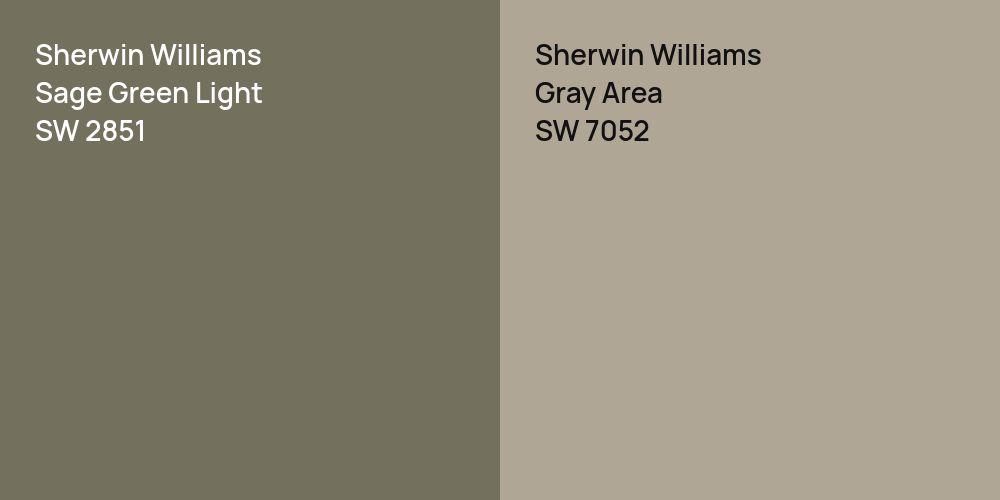 Sherwin Williams Sage Green Light vs. Sherwin Williams Gray Area