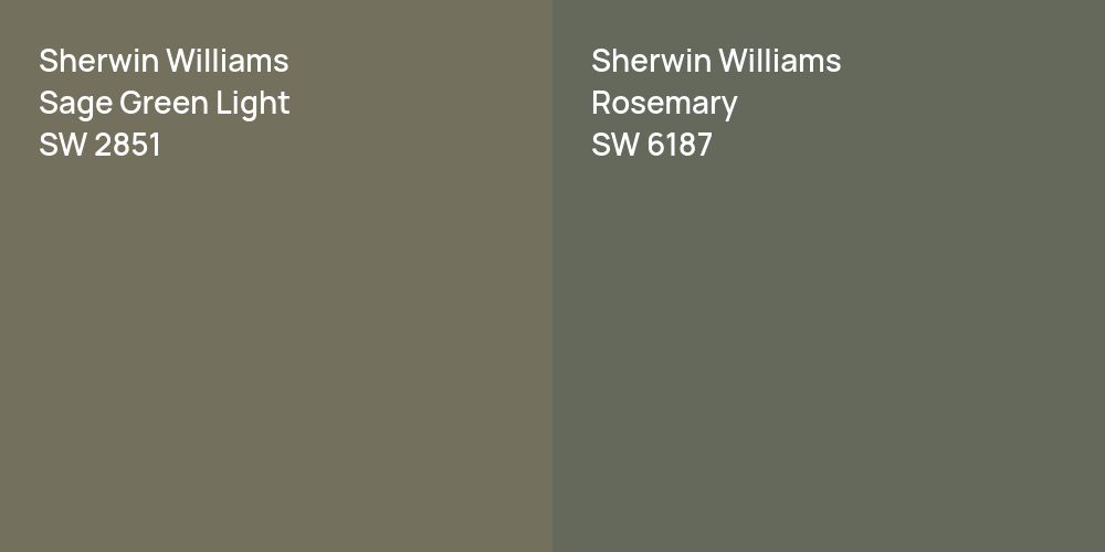 Sherwin Williams Sage Green Light vs. Sherwin Williams Rosemary