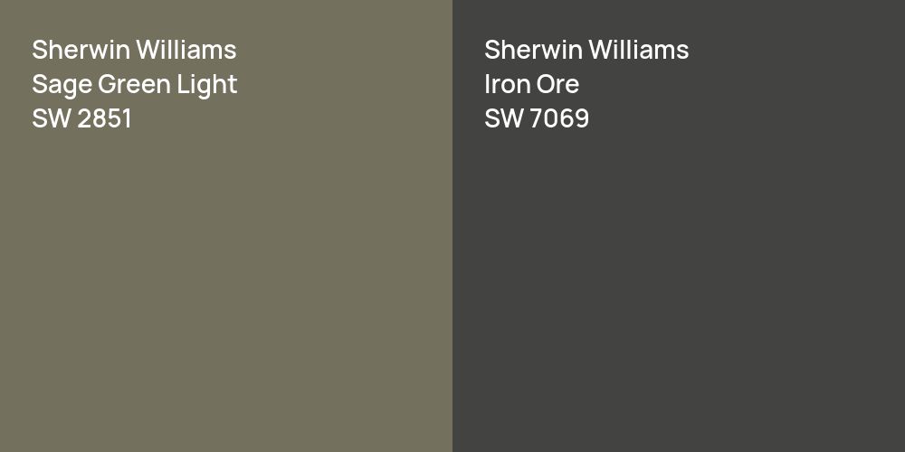 Sherwin Williams Sage Green Light vs. Sherwin Williams Iron Ore