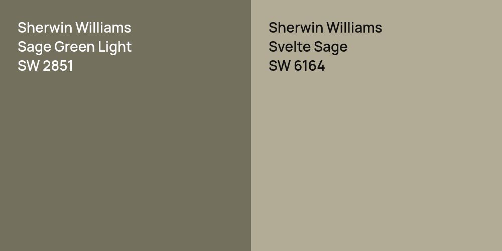 Sherwin Williams Sage Green Light vs. Sherwin Williams Svelte Sage