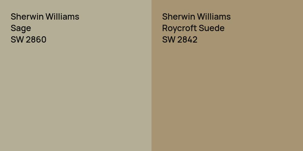 Sherwin Williams Sage vs. Sherwin Williams Roycroft Suede