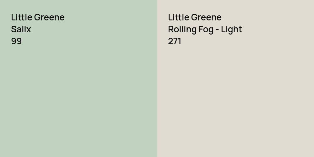 Little Greene Salix vs. Little Greene Rolling Fog - Light