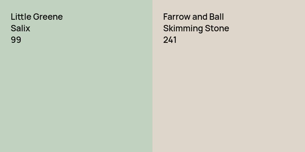 Little Greene Salix vs. Farrow and Ball Skimming Stone