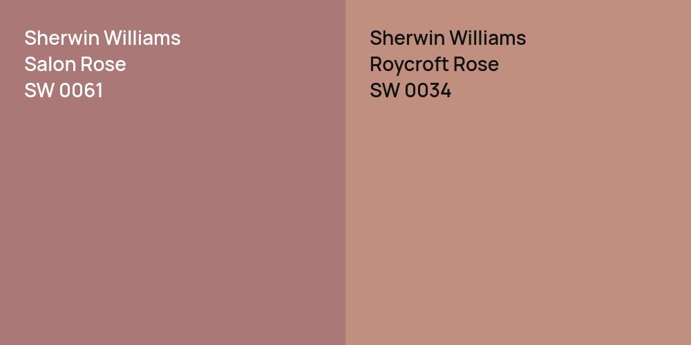 Sherwin Williams Salon Rose vs. Sherwin Williams Roycroft Rose